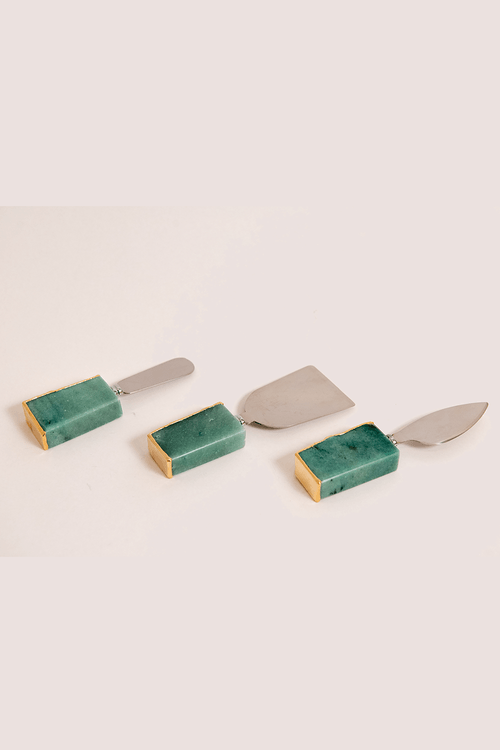 Set de facas para queijo verde
