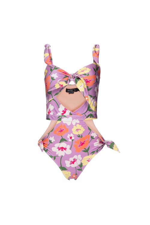 Body laços retrô flower lilas