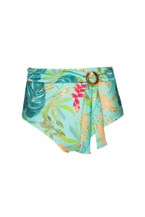 Hot pants fivela tropicália verde