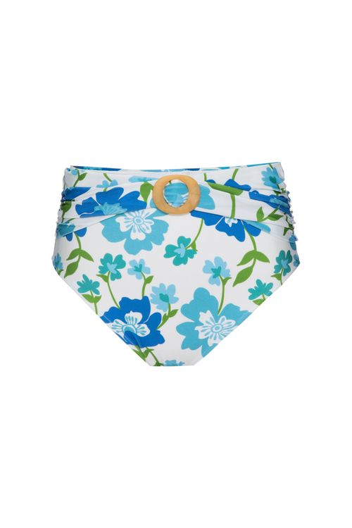 Hot pants fivela retrô flower off white
