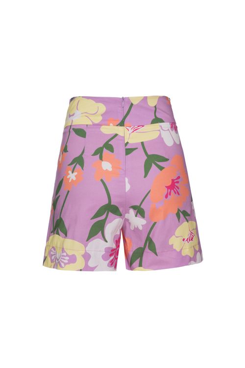 Short retrô flower lilas
