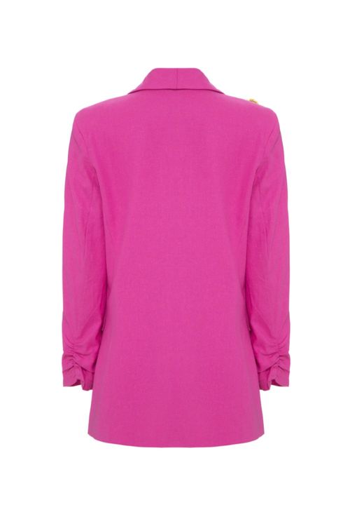 Blazer flor linho balneário pink