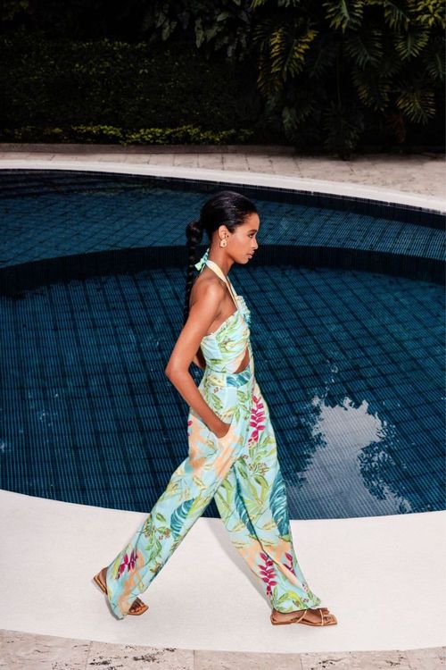 Calça tropicália verde