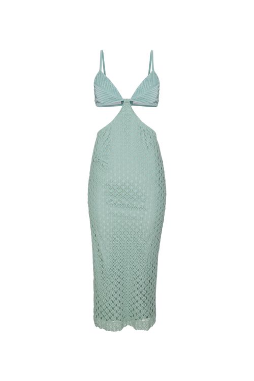 Vestido mídi lycra femme verde