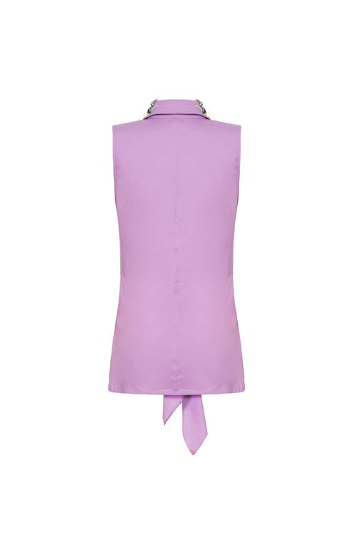 Camisa amarração tricoline jane lilas