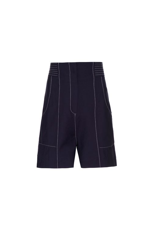Short bolso pesponto marinho