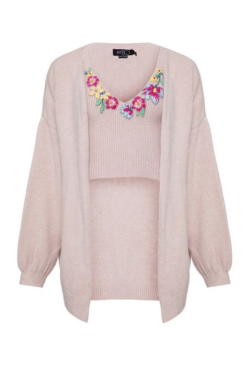 Conjunto tricot miss emily rosa