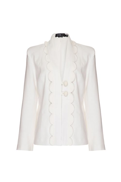 Blazer recorte linho nilo matron off white
