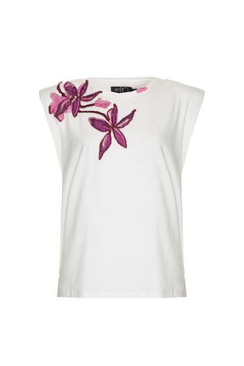 T-shirt bordada luxor spy off white