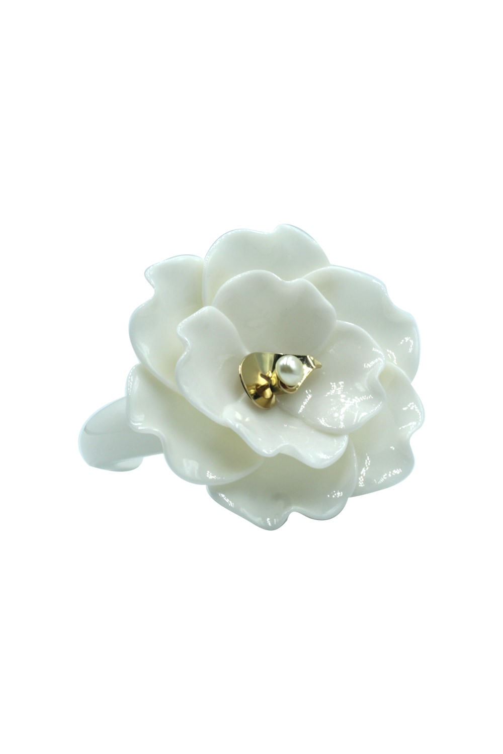 Pulseira flor camélia branco