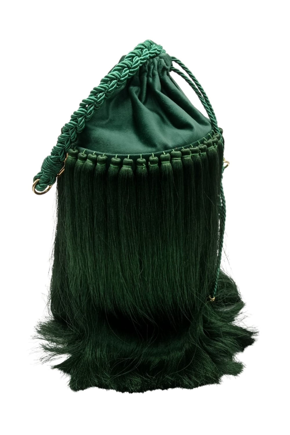 Bolsa bucket franjas verde