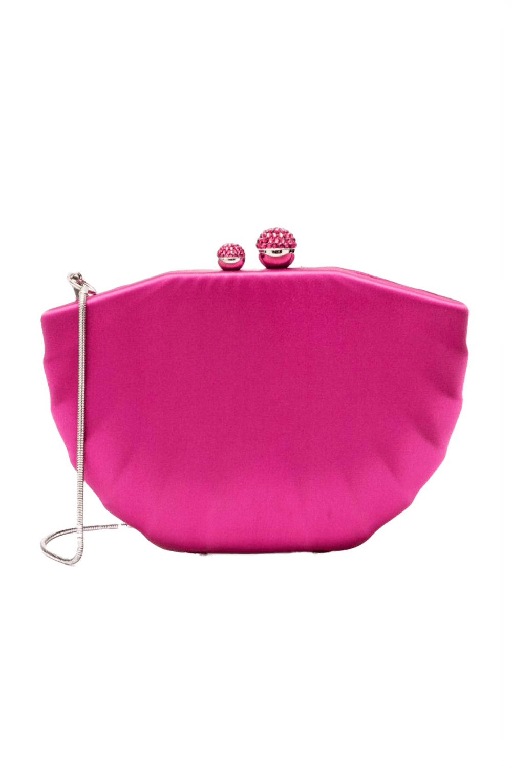 Bolsa clutch cetim concha pink