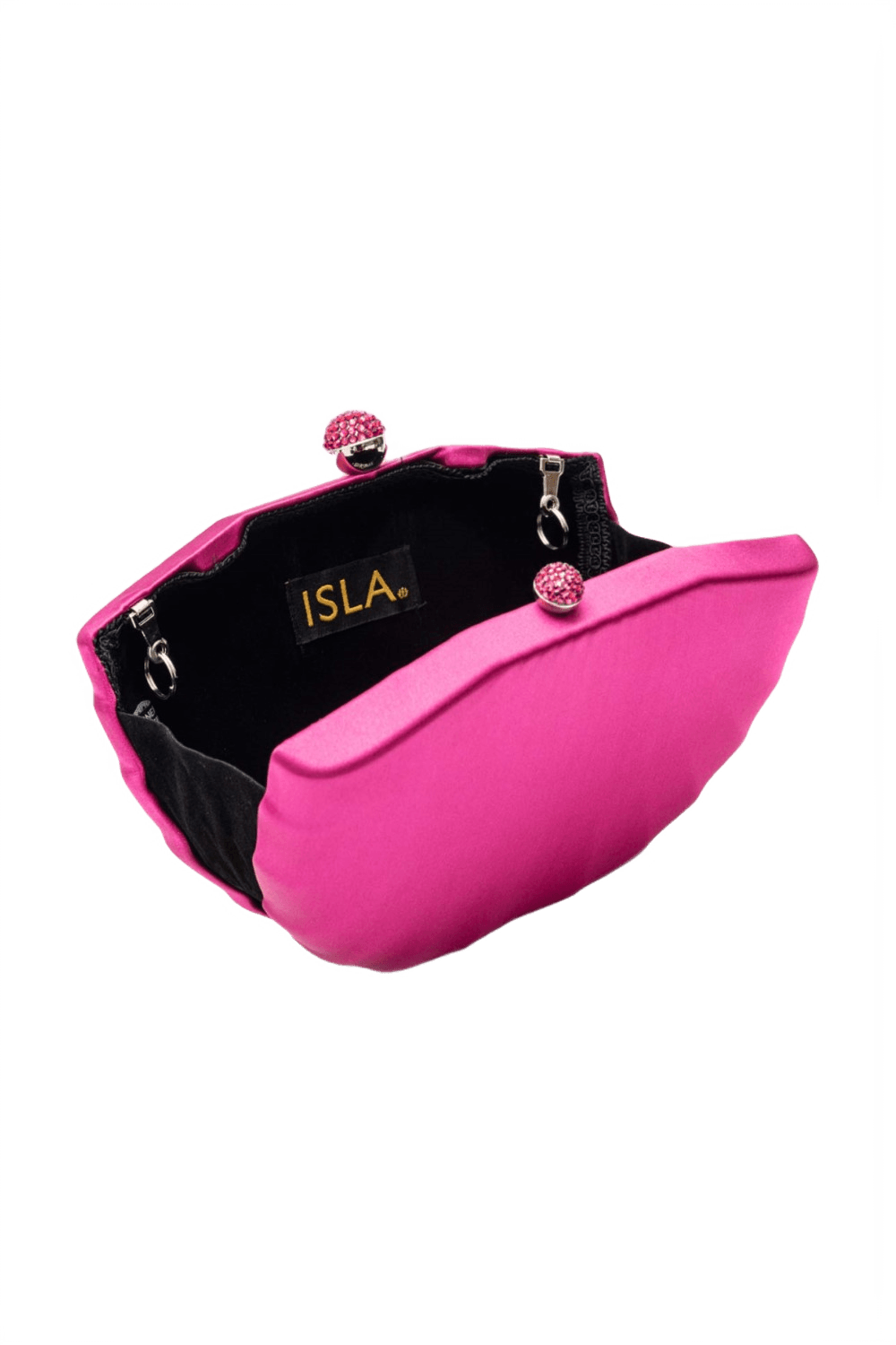 Bolsa clutch cetim concha pink