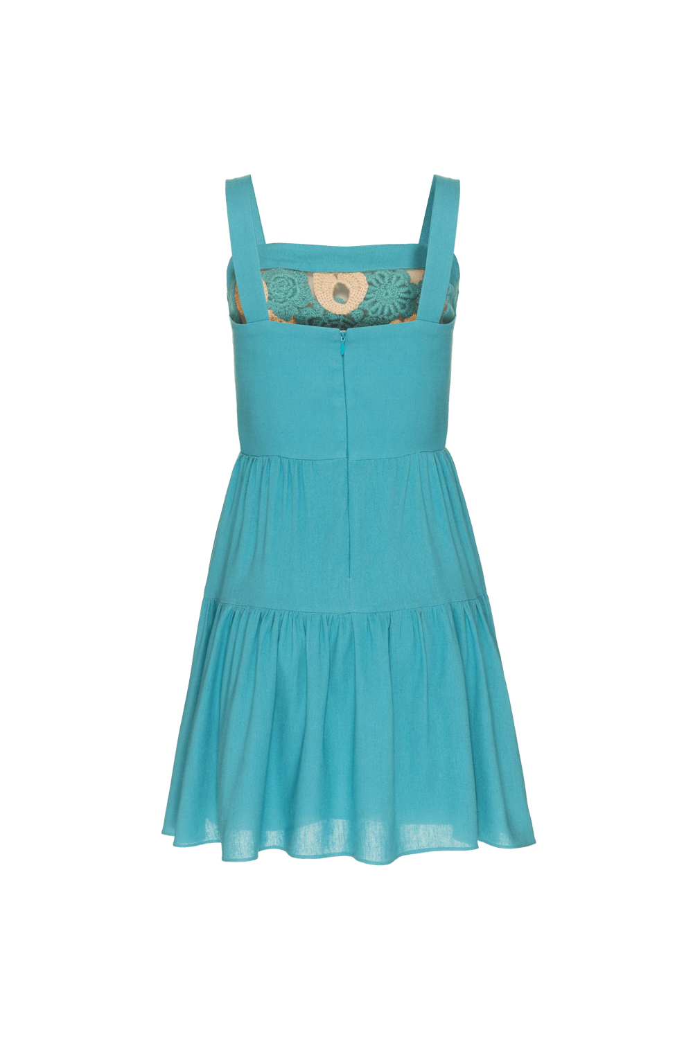 Vestido curto bordado linho joy verde