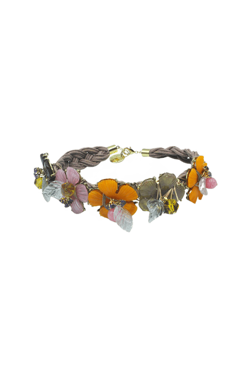 Colar chocker jardins colorido