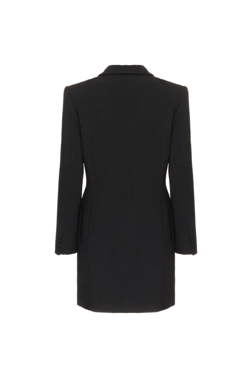 Vestido curto blazer transpassado loyal crepe preto
