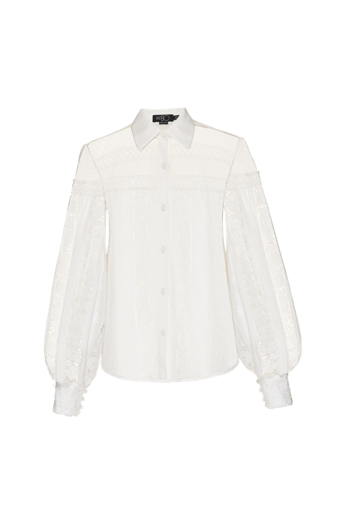 Camisa entremeio laise charms off white