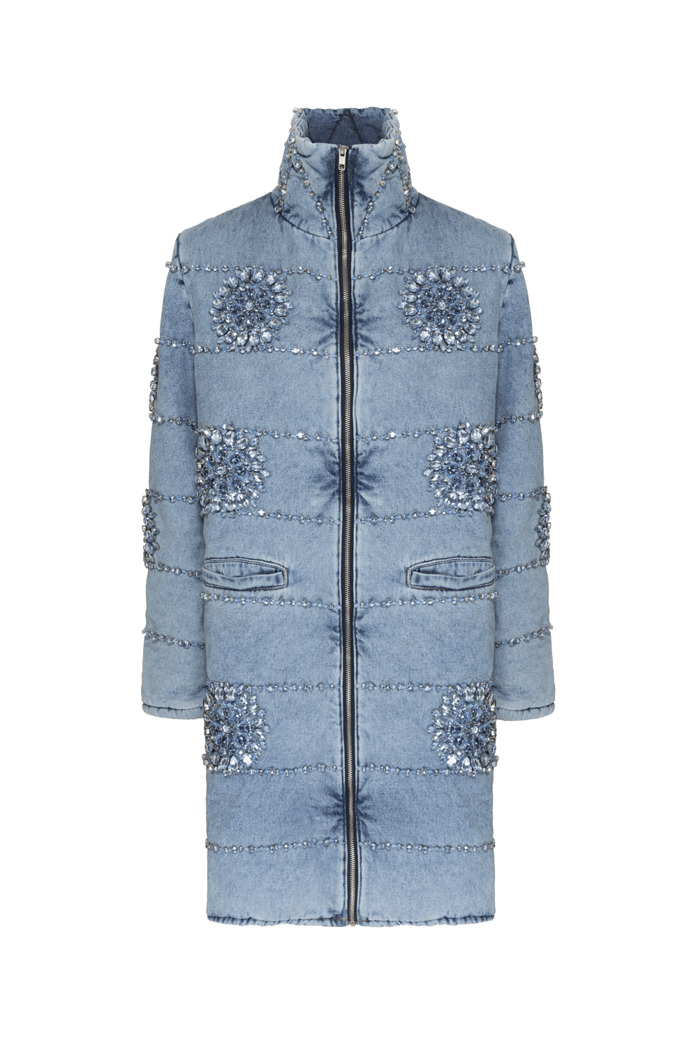 Casaco bordado essential denim azul