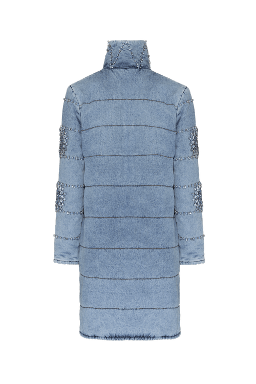 Casaco bordado essential denim azul