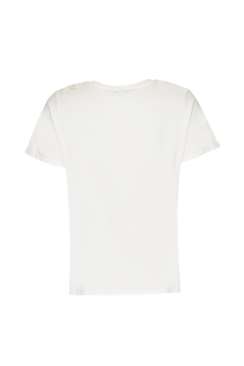 T-shirt bordada natural senses off white