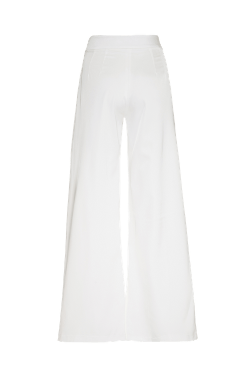 Calça ampla cetim monalisa off white