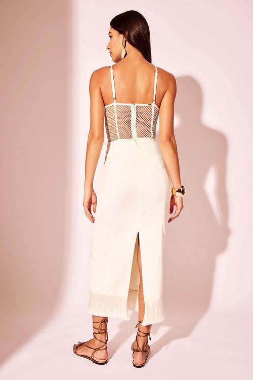 Body bordado tela gemini shell off white