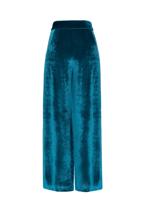 Calça bordado new radiant velvet azul petróleo