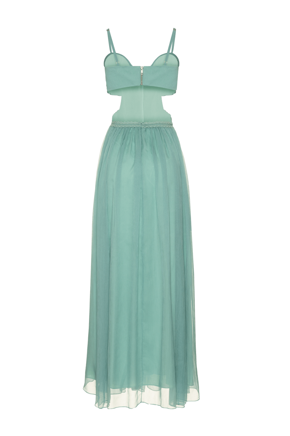 Vestido longo entremeios silky resort verde