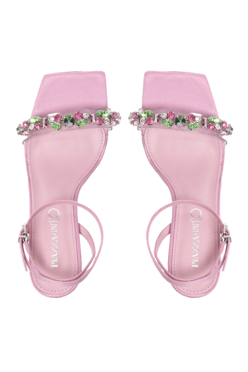 Sandália bordada francesca lilas
