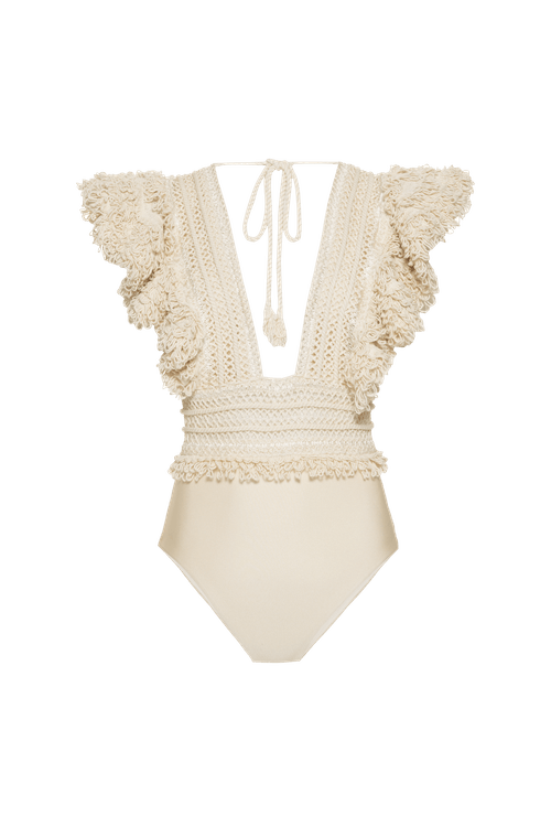 Body babados vibrant fringe cru