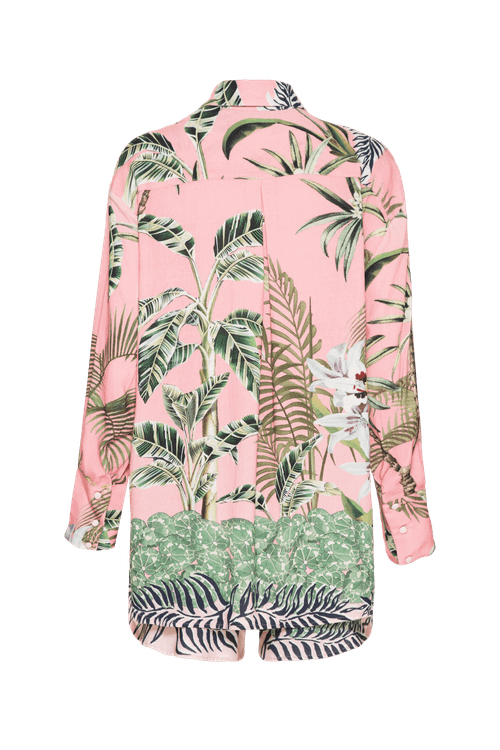 Pijama curto tropical orquídea rosa