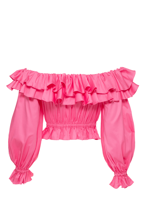Top cropped tricoline amity pink dream