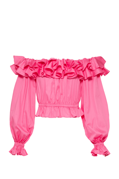 Top cropped tricoline amity pink dream