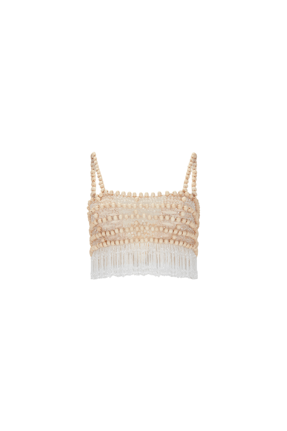 Top cropped tule tropical pearl cru