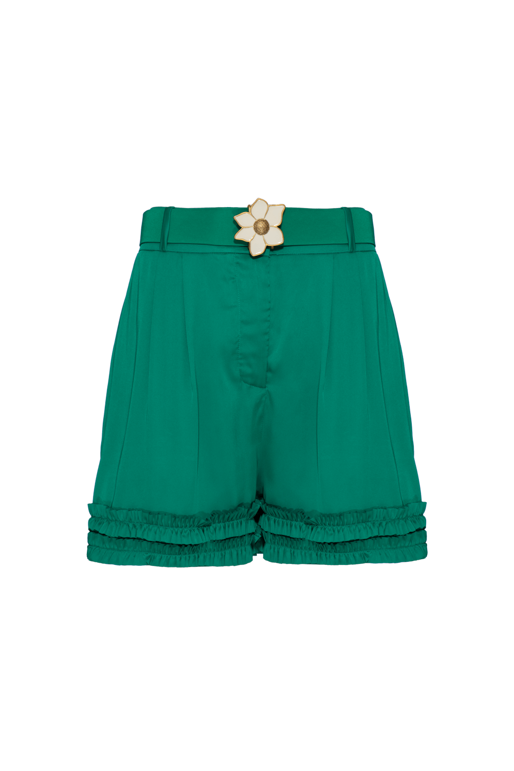 Short cetim rafine verde