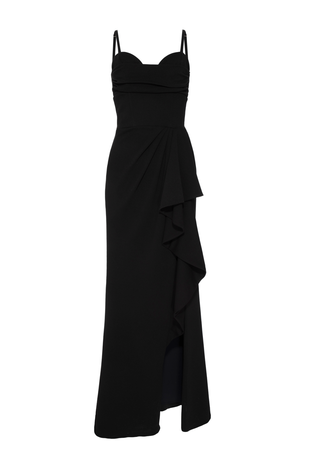 Vestido longo crepe light spot preto