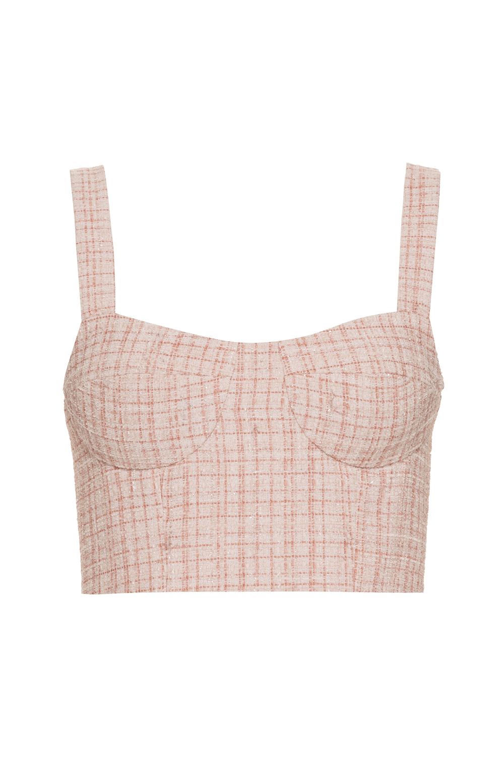 Top cropped tweed momentus rosa