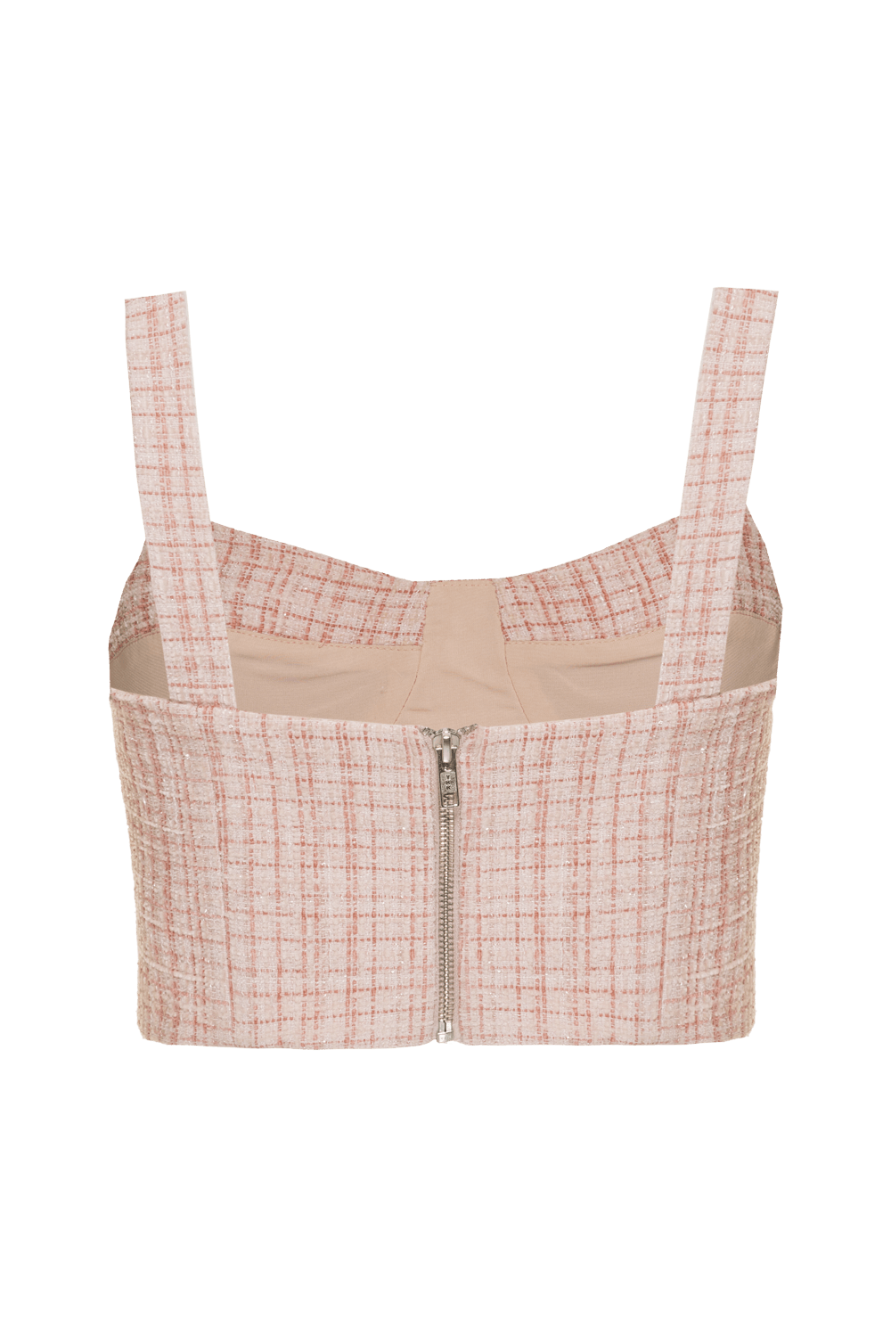 Top cropped tweed momentus rosa