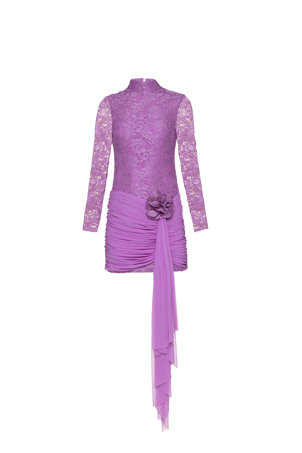 Vestido curto renda journey lilas