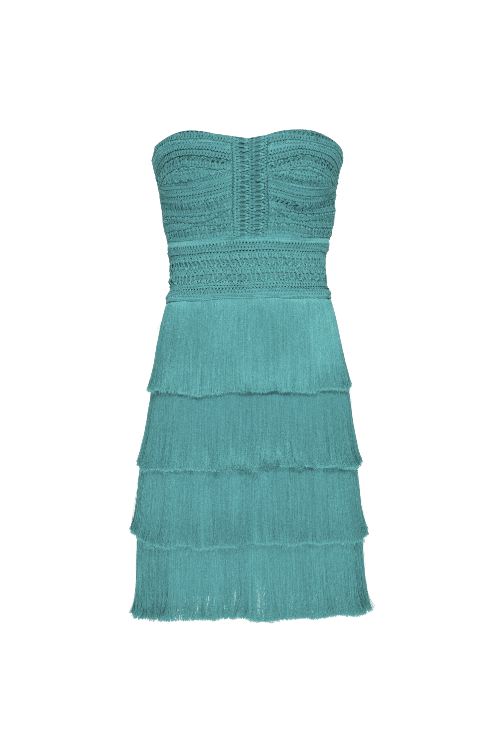 Vestido curto tela sweet fringe verde