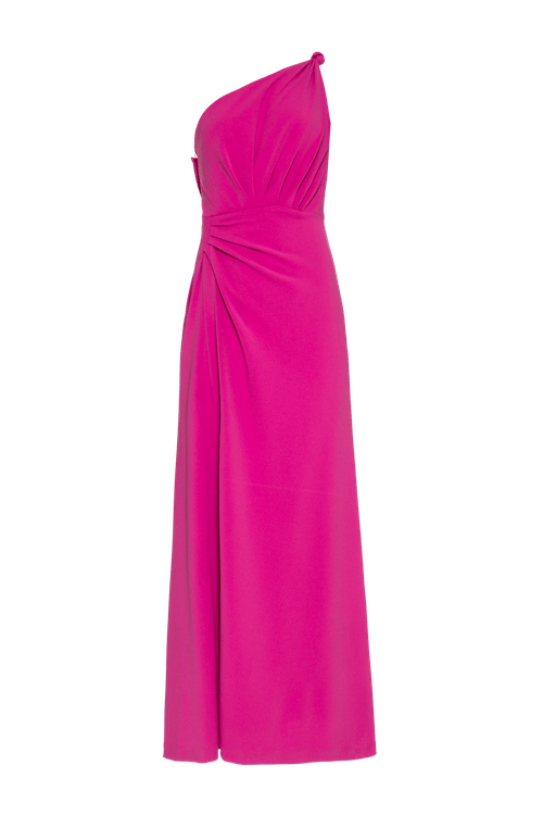Vestido longo laço crepe light spot pink