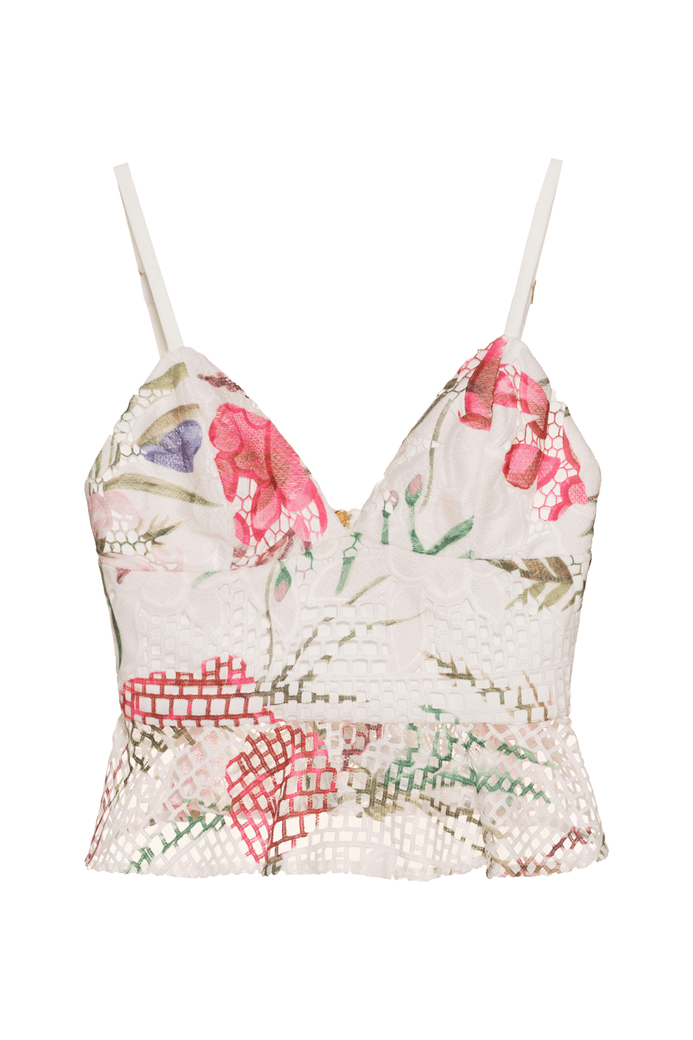 Top cropped vieira flower off white