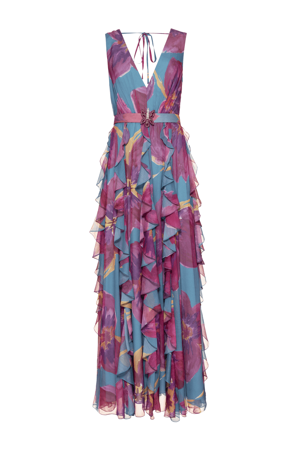 Vestido longo new botanic azul