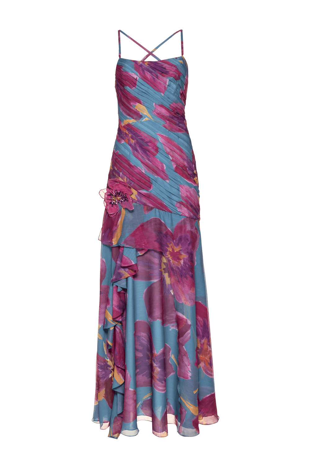 Vestido longo new botanic azul