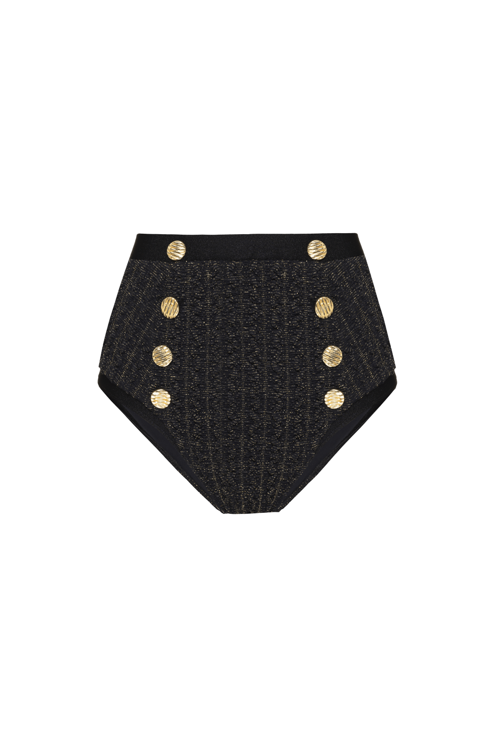 Hot pants jacquard vintage lurex  preto