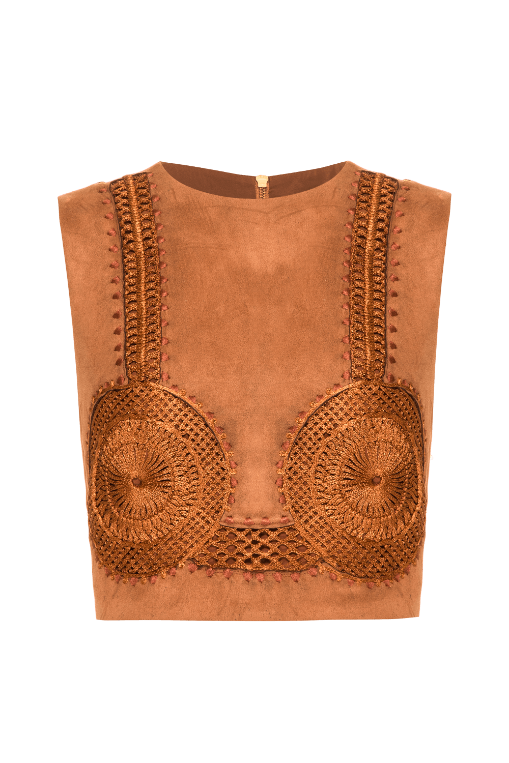 Top cropped malha element marrom