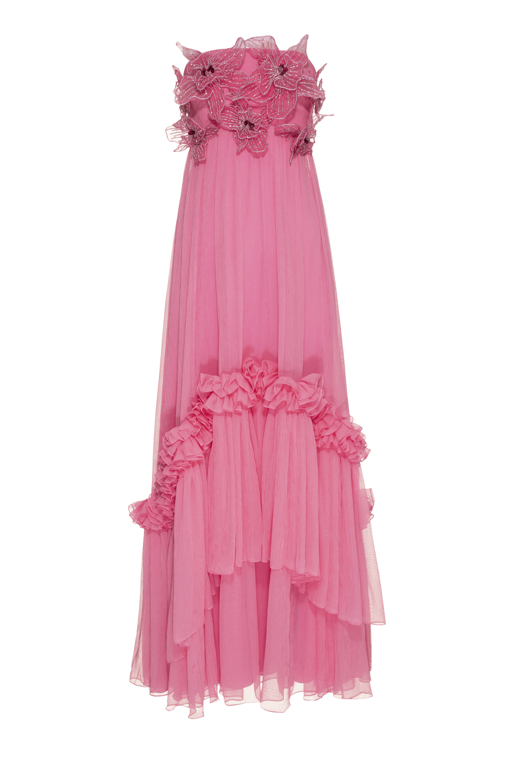 Vestido longo silky grace aura rosa claro