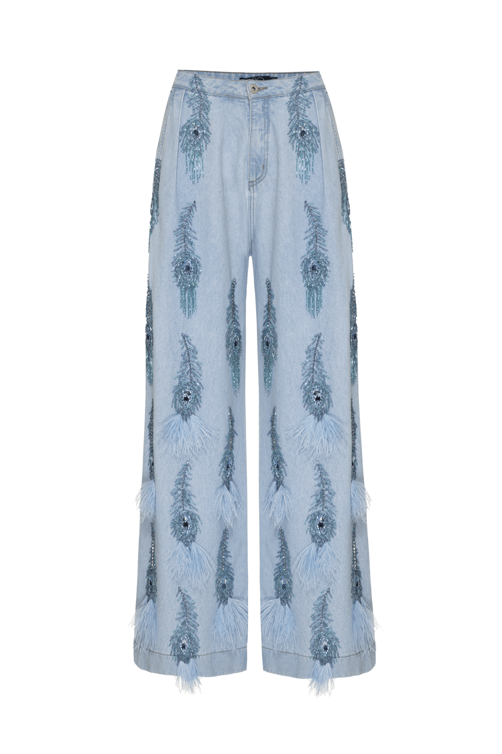 Calça feather denim azul