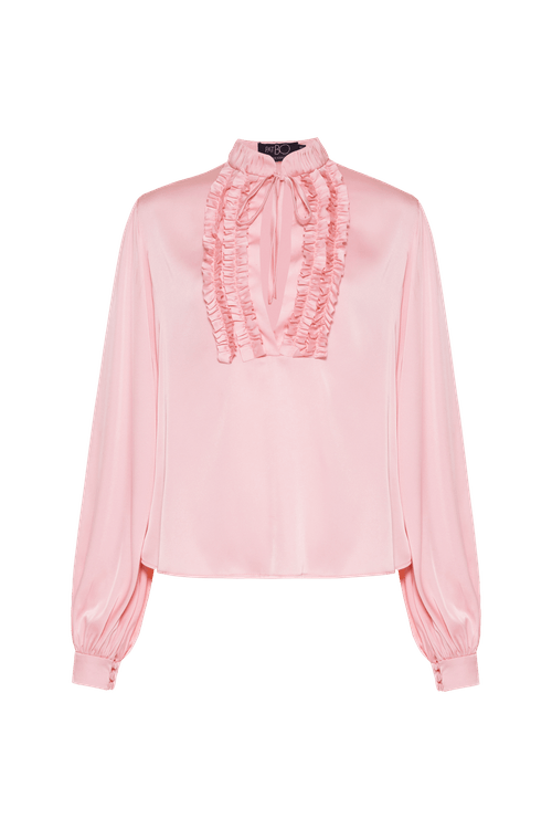 Blusa cetim rafine rosa claro