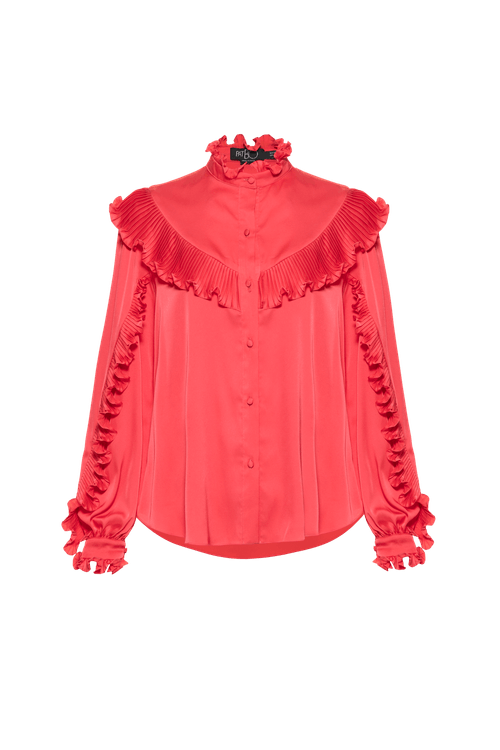 Camisa cetim rafine pink